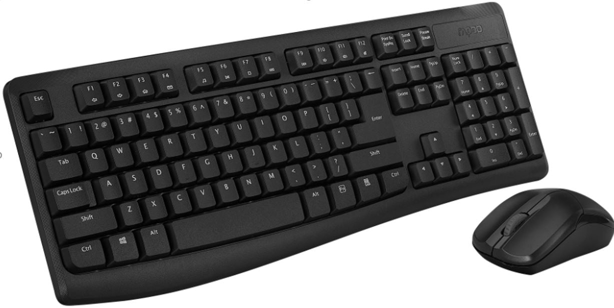 RAPOO X1800Pro Wireless Mouse & Keyboard Combo - 2.4G, 10M Range, Optical, Long Battery, Spill-Resistant Design,1000 DPI, Nano Receiver, Office Choice RAPOO X1800Pro Wireless Mouse & Keyboard Combo - 2.4G, 10M Range, Optical, Long Battery, Spill-Resistant Design,1000 DPI, Nano Receiver, Office Choice
